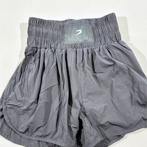 BOXRAW Shorts Womens Gray High Waist Boxing Running 3" Inseam SMRT-Tech Sz S - Picture 2 of 10